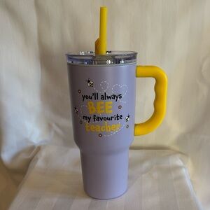 Purple and Yellow Teacher Tumbler Coffee Water 1000 mL